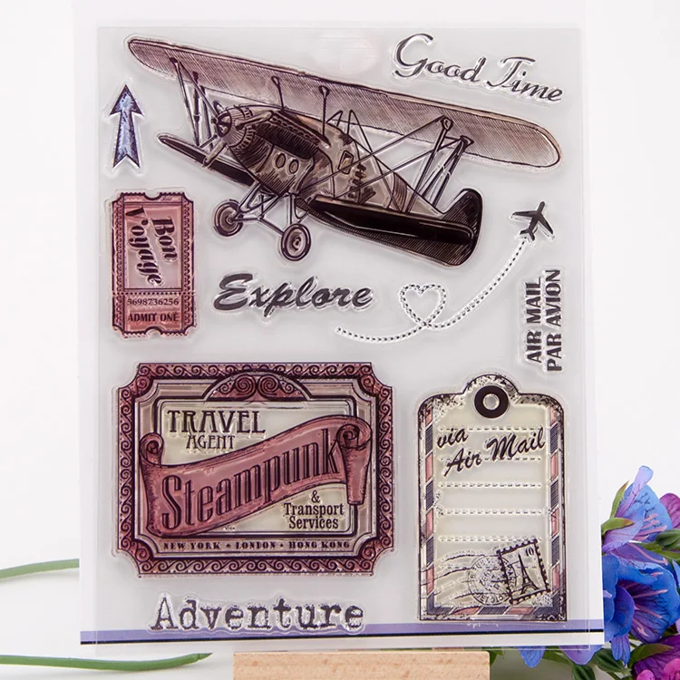 

scrapbook 14*18cm ACRYLIC travel explore clear STAMPS carimbo timbri stempel SCRAPBOOKING stamp