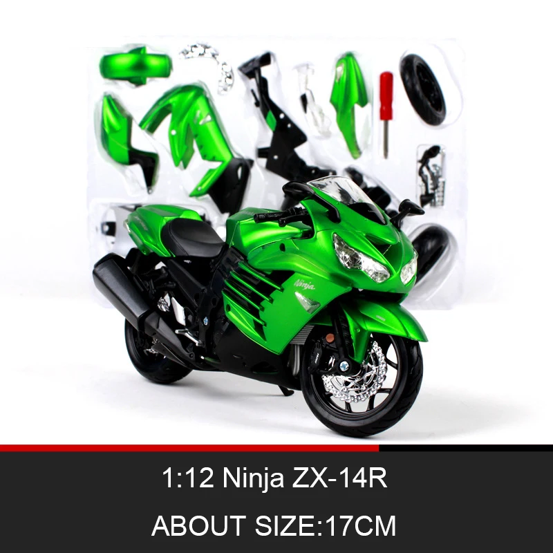 

MAISTO Ninja ZX-14R Motorcycle Model Kit 1:12 scale metal Assembly DIY Motorcycle Bike Model Kit Toy For Gift Collection