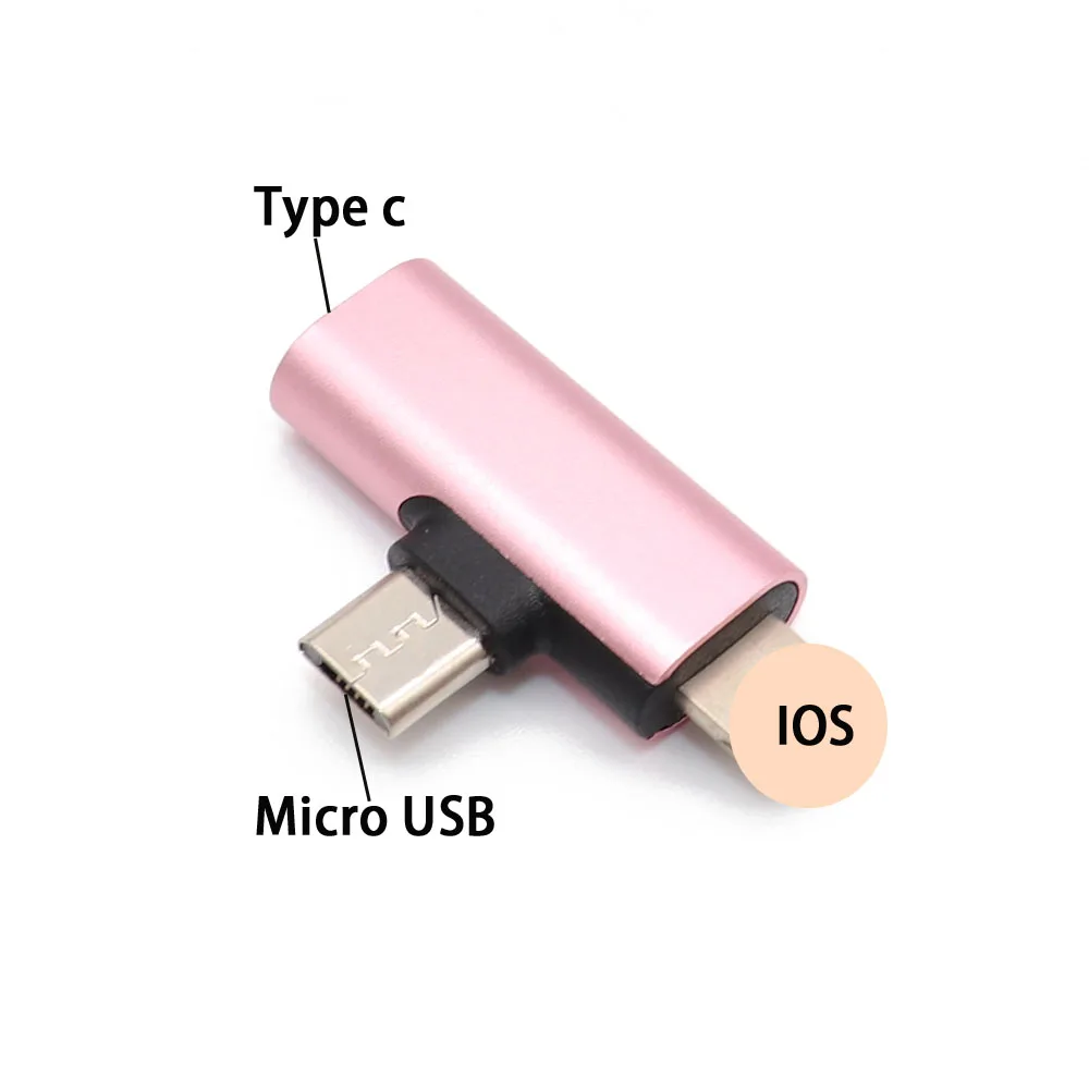 USB C женский для IOS+ micro usb Мужской адаптер для IPhone X XR XS Max 8 7 6 type-c до 8pin зарядный кабель для синхронизации зарядного устройства конвертер - Цвет: D