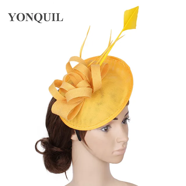 2017 New Style Wedding Copy Sinamay Fascinator Hat With Feather 2017 New Style Wedding Copy Sinamay Fascinator Hat With Feather Decoration Base For Women Party