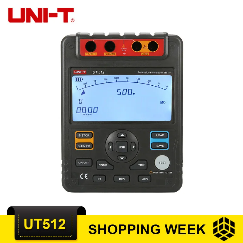 

UNI-T UT512 Digital Insulation Resistance Tester 2500V 100 USB Interface UT512 Intelligent Insulation Tester With Auto Range