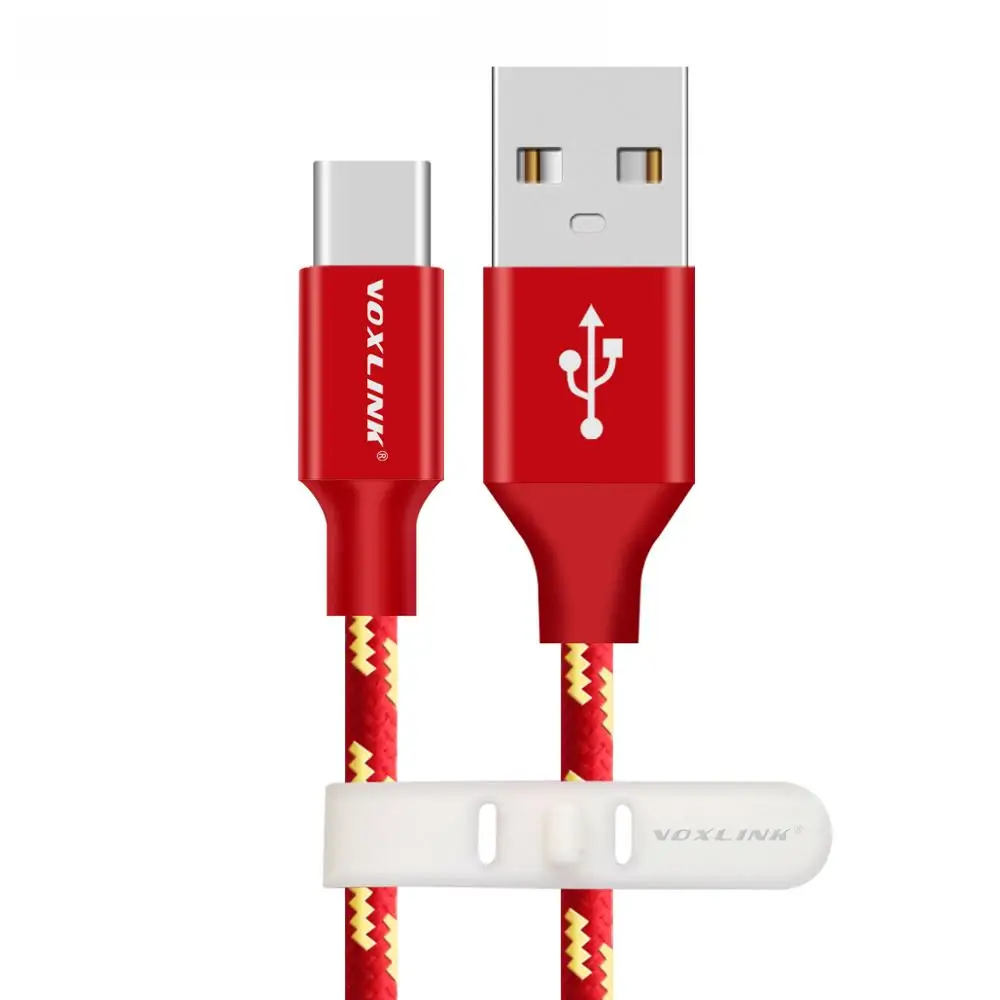 VOXLINK usb type-C кабель 1 м для быстрой зарядки и синхронизации данных usb type-C кабель для xiaomi mi5 One Plus 2 ZUK Z1 huawei samsung USB C кабель - Цвет: Red