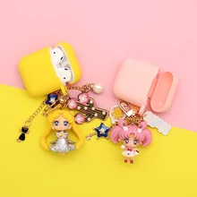 Милый японский мультяшный брелок для девочек, силиконовый чехол для Apple AirPods, зарядная коробка, Bluetooth наушники, защитная крышка, аксессуары