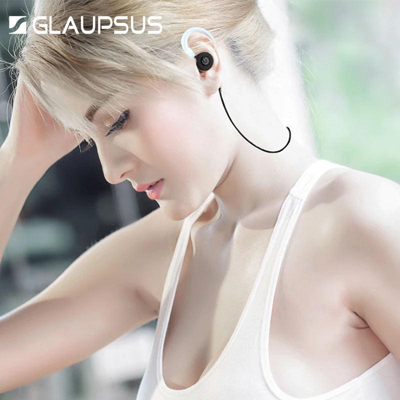 GLAUPSUS Metal Bluetooth Headset 4 1 Sports Earphone Noice Canceling Wireless Dual stereo Running In ear