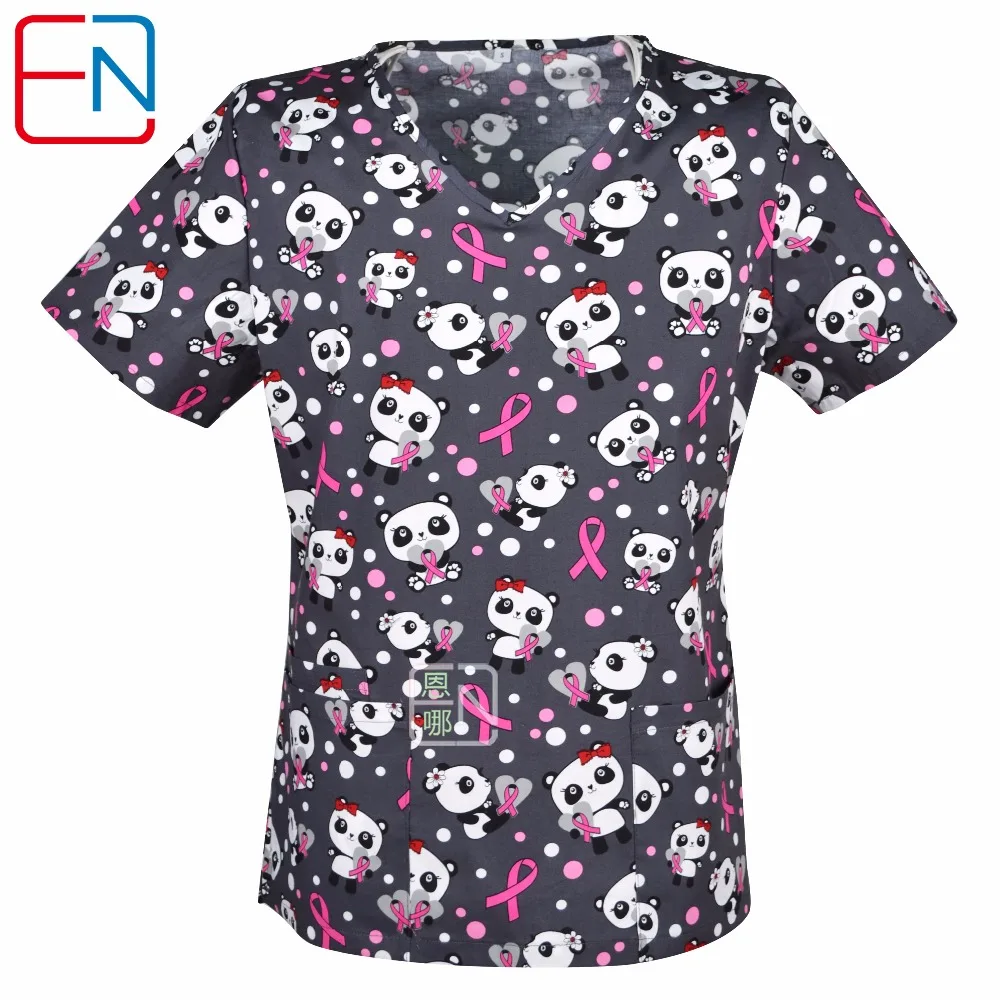 6 DESIGNS IN Hennar Brand heart neck, medical scrub tops surgical