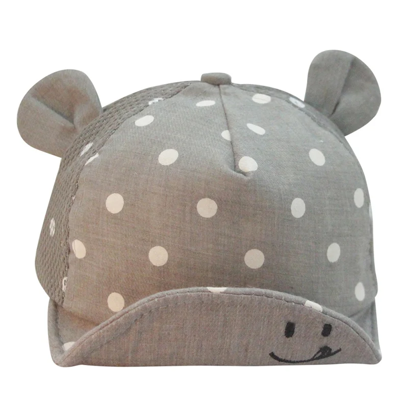 New Children's Men And Women Baby Smiley Face Polka Dot Cap Soft Edge Cap Mesh Cap Multi-Color Optional New Children's Men And Women Baby Smiley Face Polka Dot Cap Soft Edge Cap Mesh Cap Multi-Color Optional