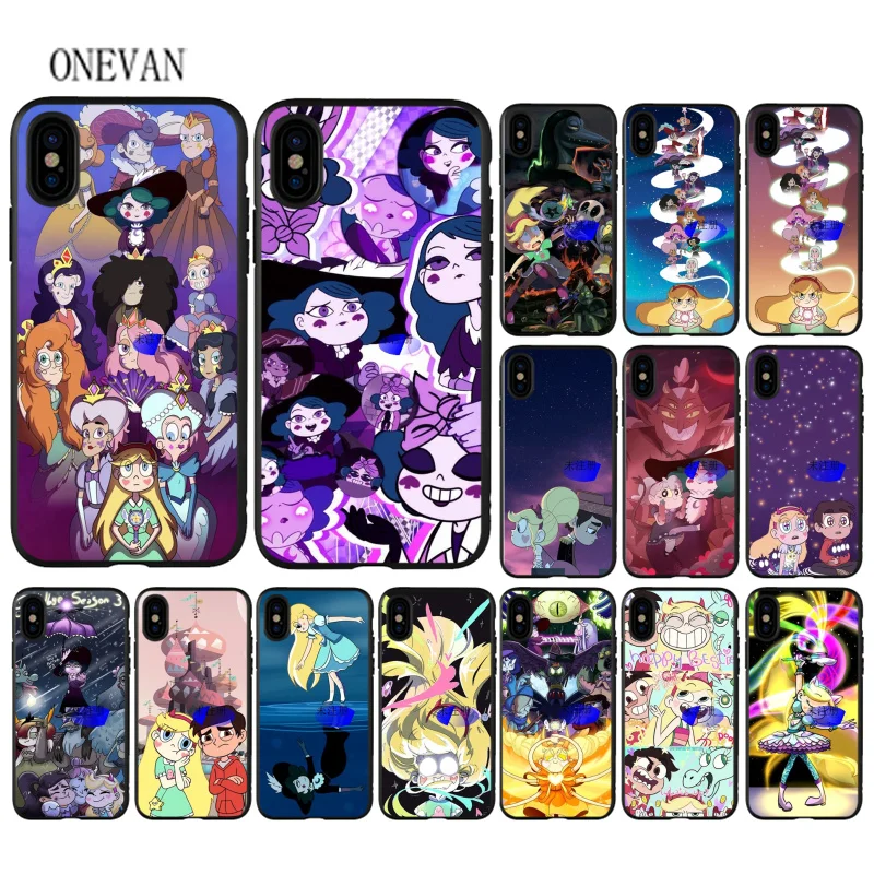 

Star vs the Forces of Evil black soft Phone Case for iPhone 7 8 6 6S Plus X XS MAX 5 5S SE XR Cover