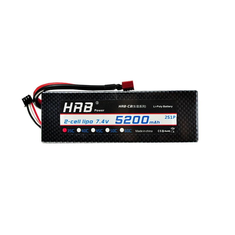 HRB 2S 7.4V 5200mAh 35C Hardcase Lipo