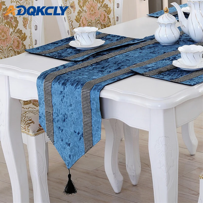 

ADQKCLY Simple Diamond Table Runner for Party Wedding Flannel Tassel Table Flag Decor Christmas Table Runner 32*180/32*210cm