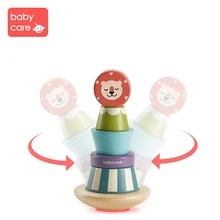 Babycare Милая интеллектуальная Классическая Детская игрушка деревянный цвет животного колонна Форма Сортировка Строительный набор детей Ранние развивающие игрушки