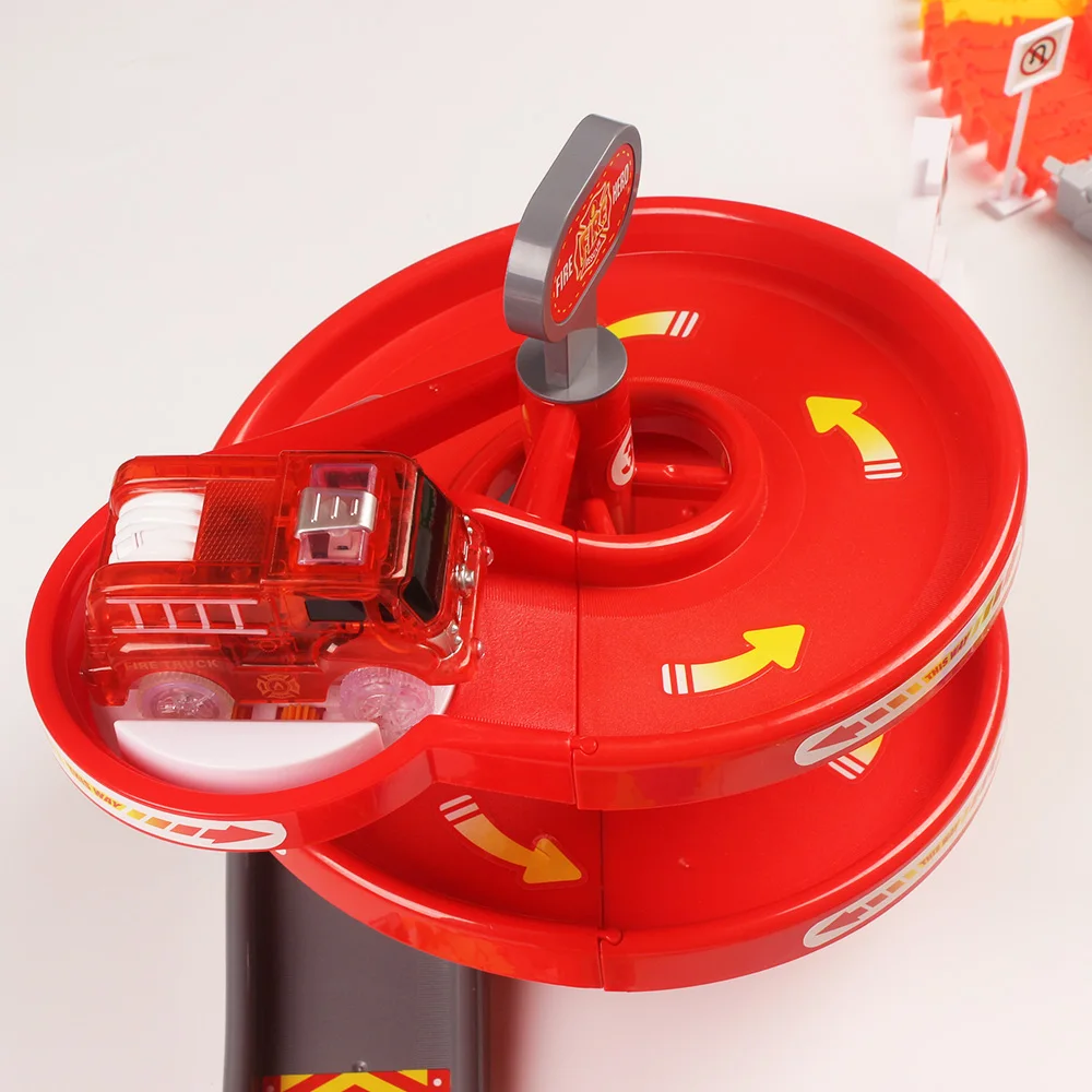 Набор для детей DIY Assembly Play Park Station Magic Glow Tracks Fire Car с обучающими игрушками и