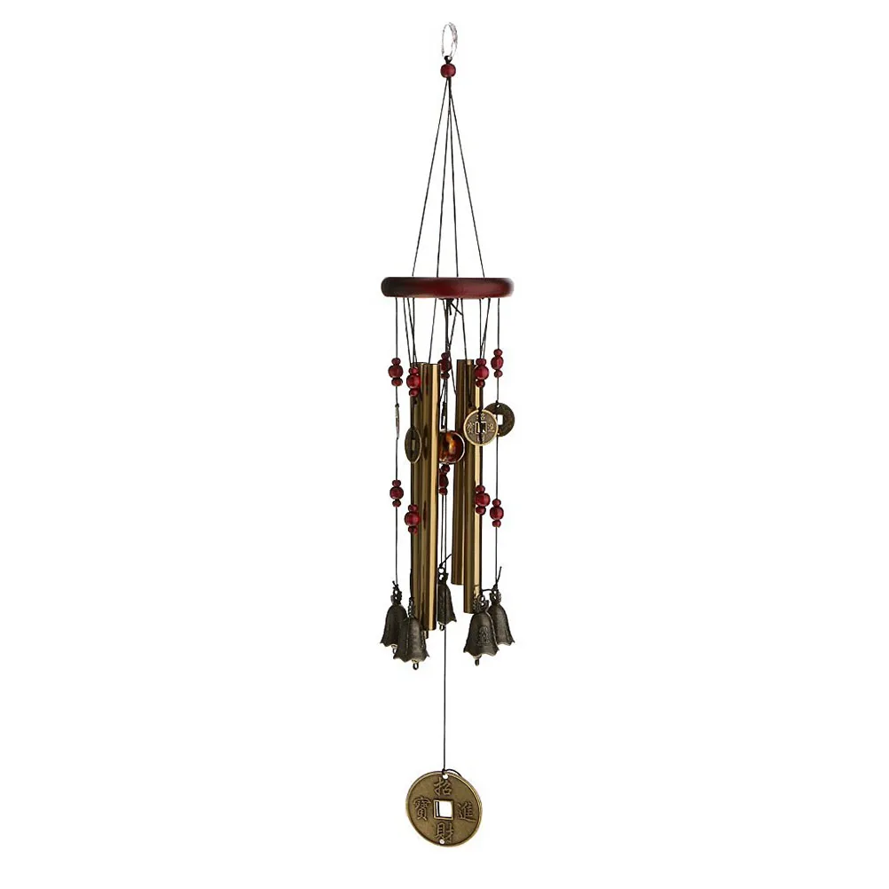 4 Tubes 5 Bells Copper Yard Garden Outdoor Living Wind Chimes Windchime