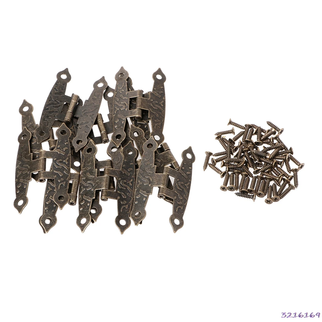 12 Pcs H-type Hinge Metal Hinge Antique Wooden Box Hinge