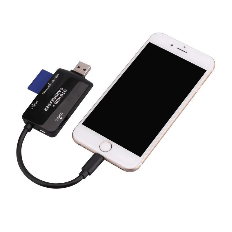 

Baseqi All in 1 universal card reader Multifunction OTG hub TF / SD card card reader for iPhone/Andrews/laptop