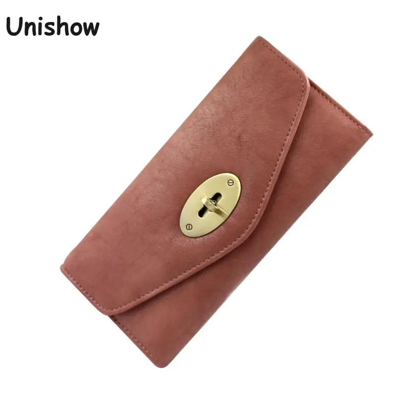 

Unishow Envelope Women Wallet Vintage Women Purse Brand Female Lady Wallet Clutch Retro Lock Purse Wallet With Card Holders