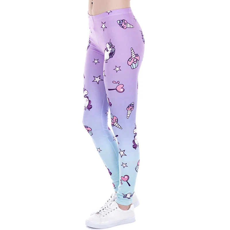 جديد أزياء المرأة طماق يونيكورن والحلويات الطباعة leggins اللياقة البدنية يغطي الرجل مثير عالية الخصر امرأة السراويل