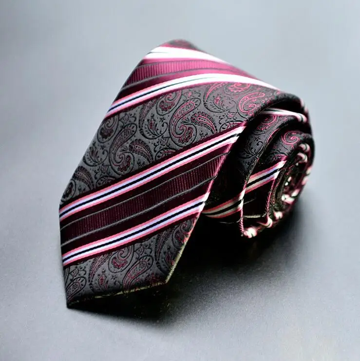 Новое поступление, галстуки с пейсли для мужчин, классические шелковые жаккардовые переплетенные свадебные галстуки на шею, деловые галстуки, 8 см, Corbatas Hombre - Цвет: 54