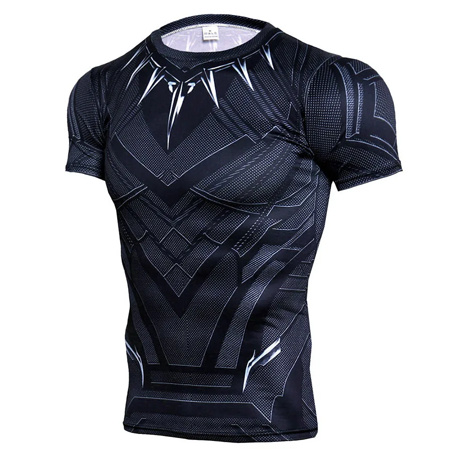 

Rashgard Black Panther 3D T Shirt Men Compression Shirt Anime T-Shirt MMA Rashguard Bodybuilding Men Fitness Marvels Tshirt