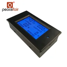 PEACEFAIR DC 6.5-100V 20A 4 IN1 LCD Voltage Current Power Energy Voltmeter Digital Panel Meter