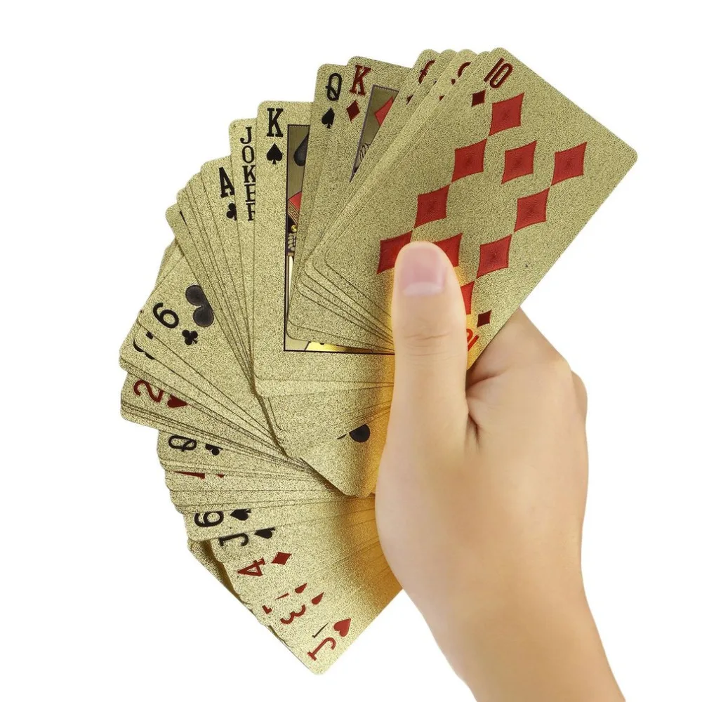 Портативный размер прочный 24 K Золотая фольга игральные карты для взрослых игра золотая фольга покер карты игральные карты Лучший подарок