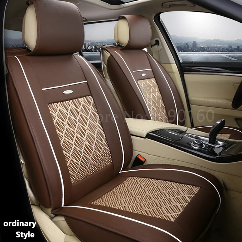 Дышащие кожаные автомобильные чехлы на сиденья для Nissan Qashqai Note Murano March Teana Tiida Almera X