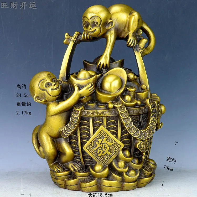Vintage Qing dynasty Handwork Bronze dragon statue Bank money jewelry Box 