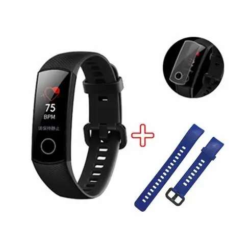 Умный Браслет huawei Honor Band 4 Amoled, цветной сенсорный экран 0,95 дюйма, для плавания, для обнаружения пульса и сна - Цвет: add drakblue strap f