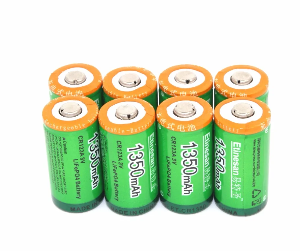 2 шт CR123A 1350mAh 3v литий-ионная аккумуляторная батарея Etinesan камера фонарик батареи