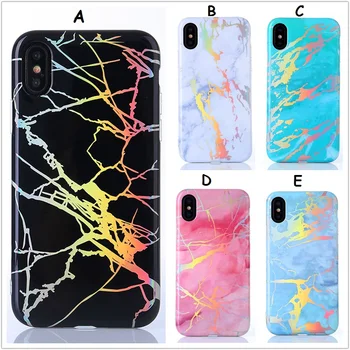 

DHL Free Colorful bronzing Case for iphoneX 8 7 50pcs 2018 New gilding back cover for iphone6s Plus 7Plus case soft case