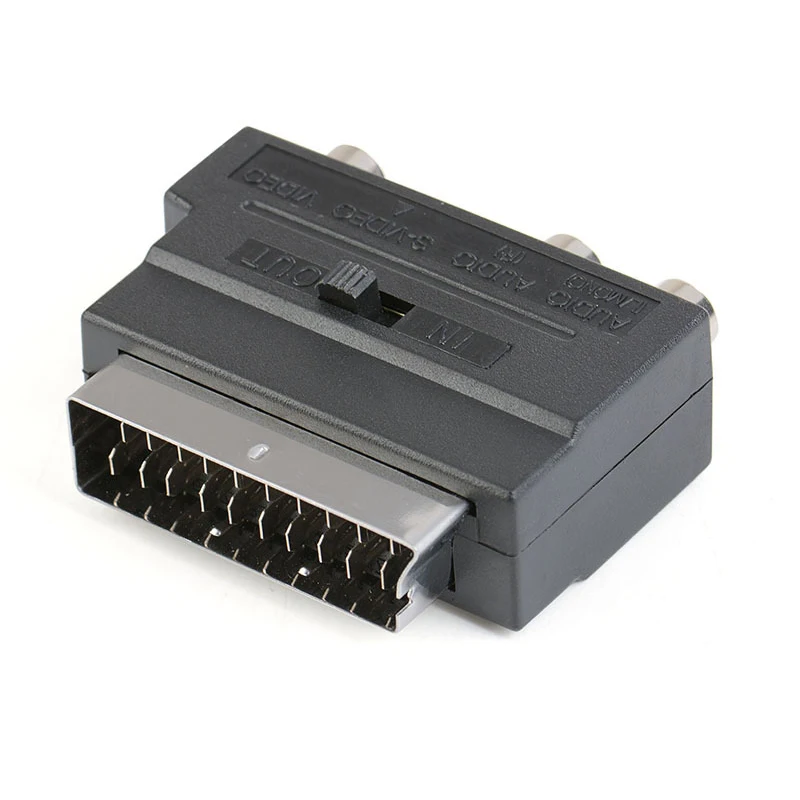 21pin scart S-Video/AV/tv/аудио адаптер конвертер для SCART евро штекер S терминал плюс видео левый и правый канальный адаптер