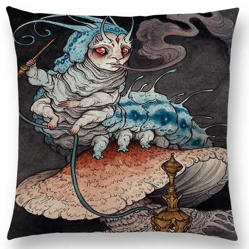 Чехол на диванную подушку с изображением темных волшебных существ таинственных монстров мифических зверей, кошек, оленей, птиц, лисы, тигра, змеи - Цвет: a030401