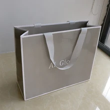 1000 шт./лот новые фантазии пользовательские логотипом переработанной бумаги роскоши хозяйственные сумки с лентой ручки запечатаны в мешки объявления