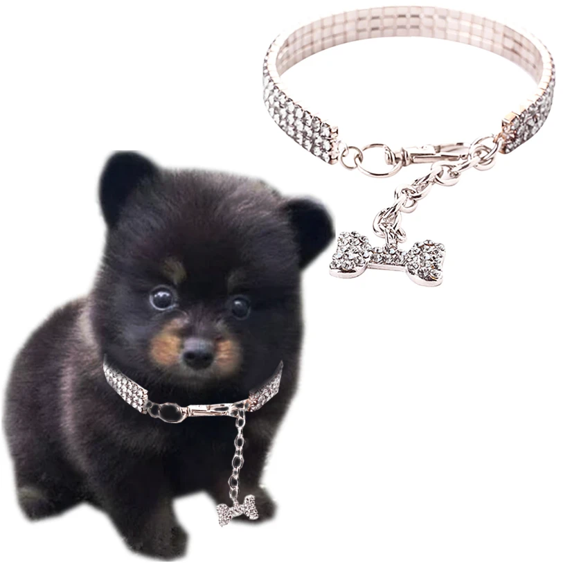 

Full Rhinestone Chocker Dog Necklace Collar Pendant for Pet Puppy Small Dogs Cats Party Decor Dress Up Pet Supplies 40JA22