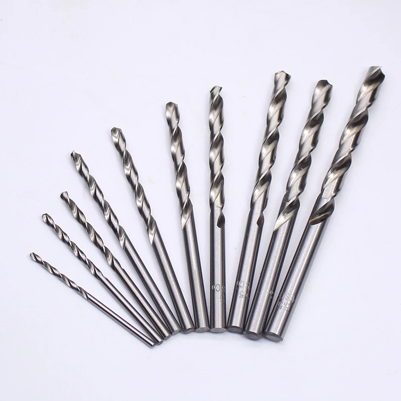 10 PCS HSS Cobalt Twist Drill Bits HSS-Co For Hard Metal Stainless Steel 0.3-3mm
