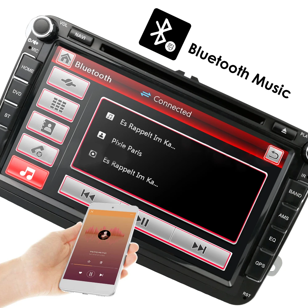 Cheap Ossuret 2Din 8Inch Car DVD Player For V W/Volkswagen/Passat/POLO/GOLF/Skoda/Seat/Leon DAB+ GPS RDS SWC rear camera FM/AM radio 9