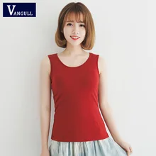 VANGULL женский Однотонный женский хлопковый жилет Тонкая Облегающая майка женское летнее модное с лямками 5 цветов камзол без рукавов Новинка