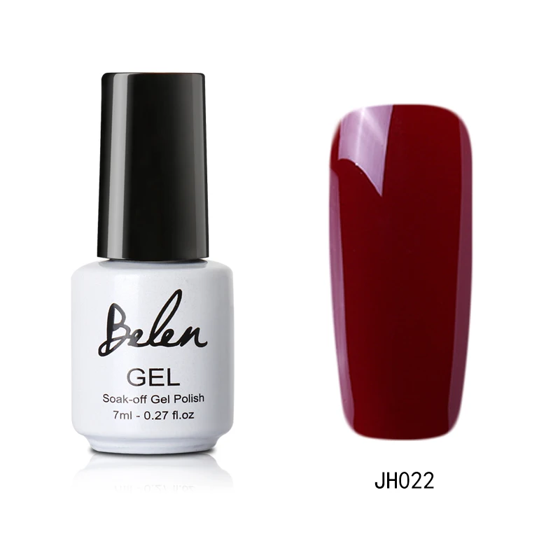 Belen, 7 мл, винно-красная серия, 36 цветов, Гель-лак для ногтей, замачиваемый, долговечный, профессиональный, УФ, светодиодный лак для ногтей, Гель-лак, базовый топ - Цвет: JH022