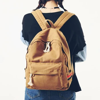

Autumn and Winter New Art Academy Washing canvas knapsack Female Japanese Soft Cloth Shuangjianbaosen