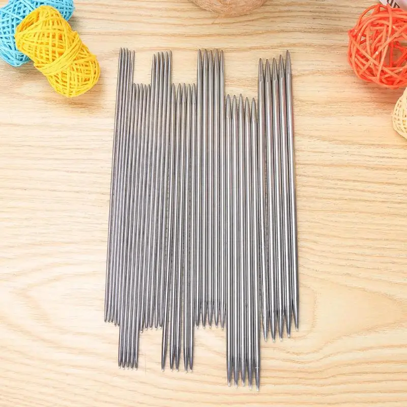 

35pcs/Set 20cm Stainless Steel Straight Knitting Needle for DIY Crochet Hooks Sewing Needles Kits Weave Tools Sewing Accessories