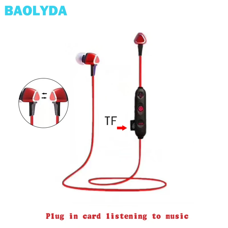 

Baolyda Sport Wireless Headphones Bluetooth Support TF Card Bluetooth Earphone Stereo Headset in Mic Earbuds For iPhone Android