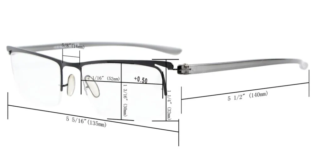 R15615 окуляр 3-Pack пластиковые дужки легкие полуобода очки для чтения Мужчины Женщины+ 0,50-+ 3,00