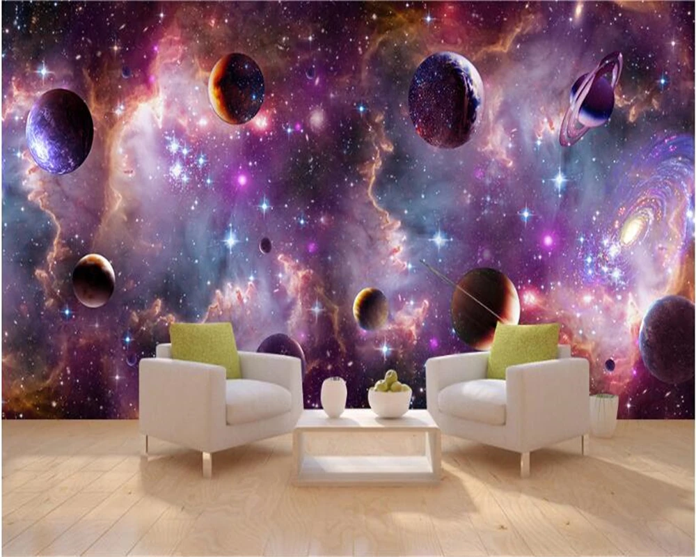 Beibehang пользовательские большие обои 3d фрески огромный звездное небо пространство галактика весь дом фон обои на заказ Настенные обои