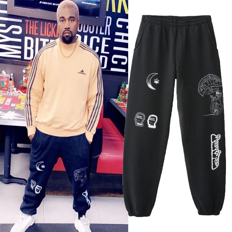 2019 جديد كاني ويست السراويل عالية الجودة الشارع الشهير الهيب هوب رجل ركض السراويل كاني ويست Sweatpants الموسم 5 السراويل الترنك الرجال