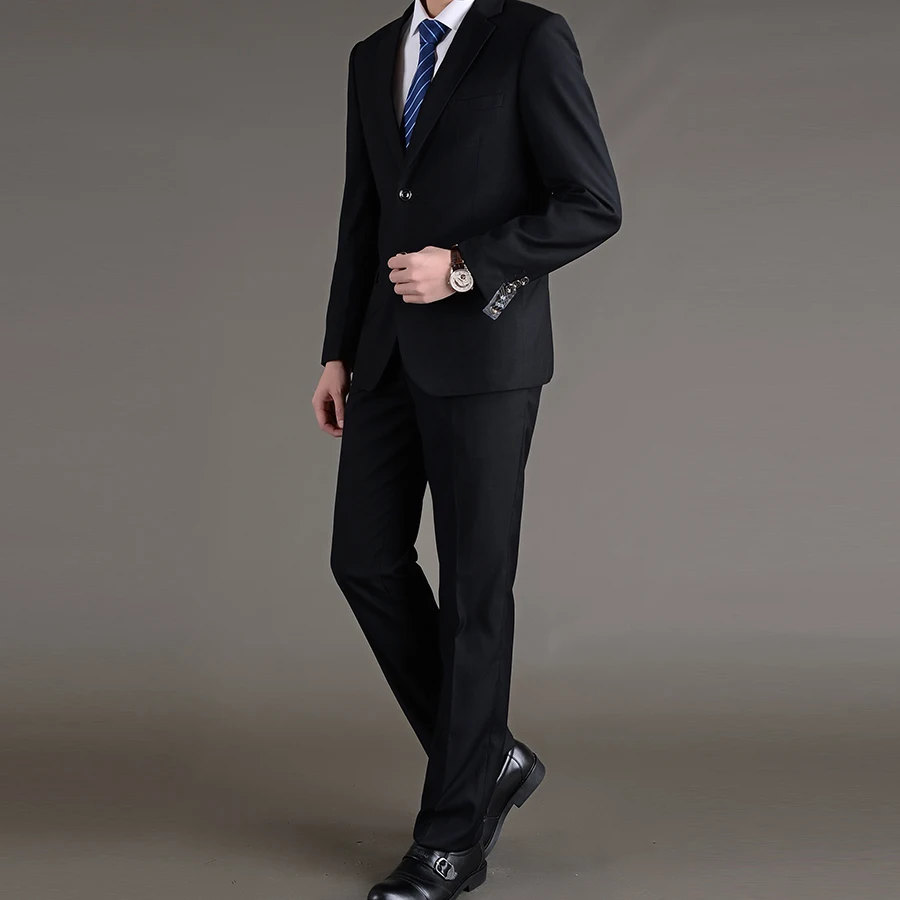 Classic Black Business Suit Terno MasculinoSlim Fit for Men Groom Designed Wedding Suit 2 Pieces (Jacket+Pants) Notch Lapel 2018