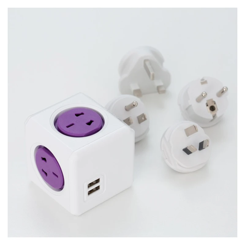 

New Smart Home Power Cube Socket,EU/US / UK / AU Travel Plugs 4 Outlets 2 USB Ports Power Strip Extension Multi Socket