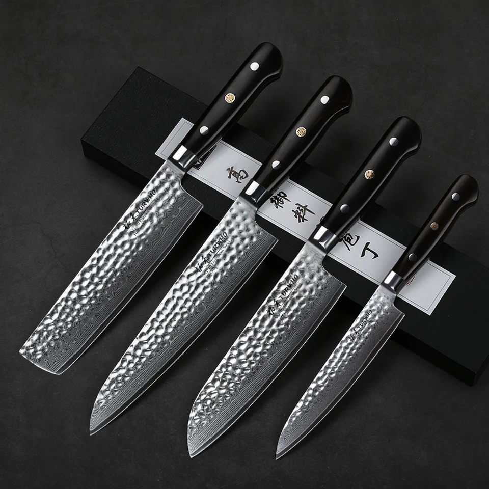 Turwho 4pcs Kitchen Knife Set Damascus High Carbon Steel Best Japanese Kitchen Knives Pro Nakiri Chef Santoku Utility Knife Sets Knife Sets Aliexpress