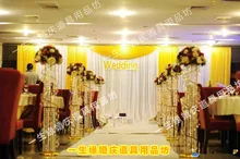 NEW Designed Wedding Backdrops with luxurious Gold Swag for Wedding Decorations 3m*6m wedding stage curtain
