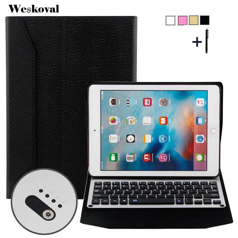

Wireless Keyboard For iPad Pro 9.7 inch 2016 Bluetooth Case For iPad Pro 9.7 2016 Tablet Aluminum Alloy Flip Stand Cover +Pen