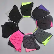 Дышащие быстросохнущие спортивные шорты для бега с двойной лентой, женские шорты для тренировок, бега, тренажерного зала, фитнеса, йоги размера плюс 3xl