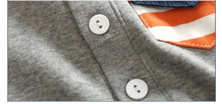 2018 Baby Children Clothing Casual Cotton Short Sleeve Turn-Down Collar Gray White Solid Color Pocket Kids Little Boys T Shirts (11)